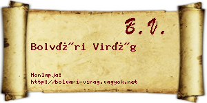Bolvári Virág névjegykártya